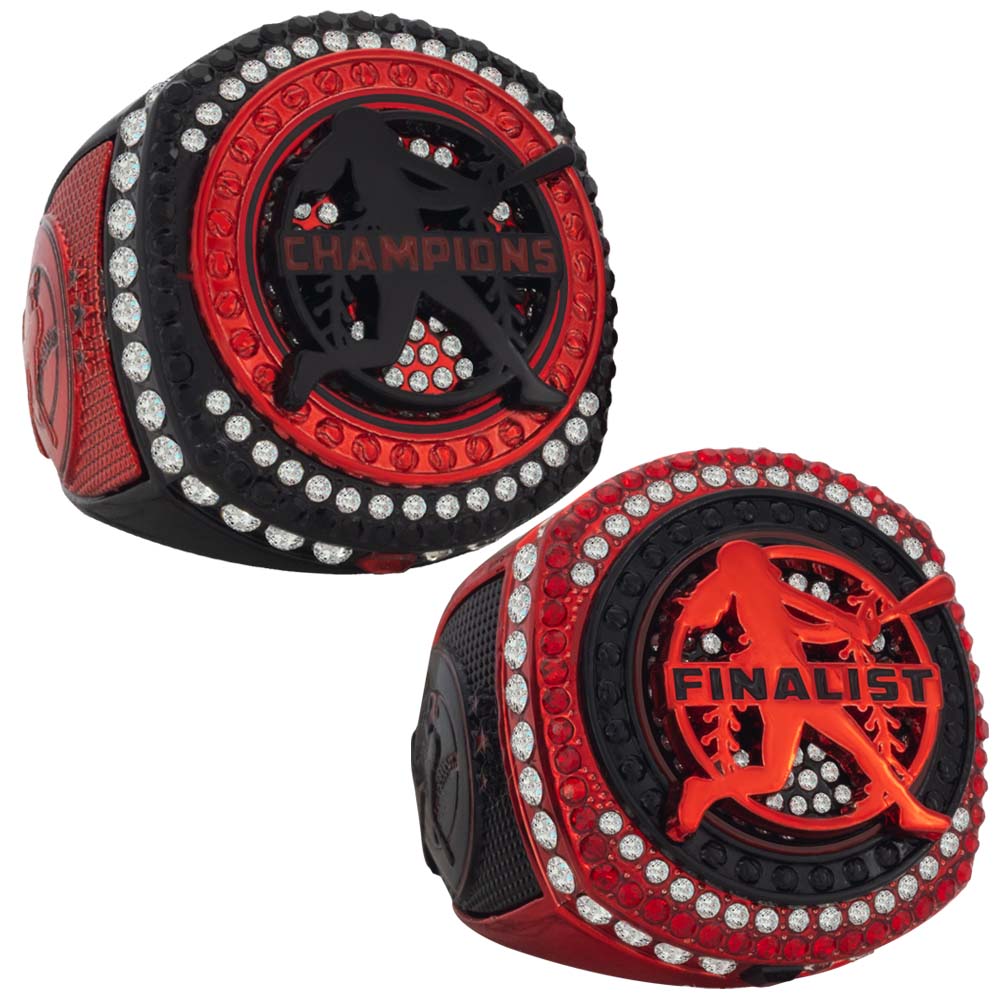 Fastpitch Black & Red Rings
