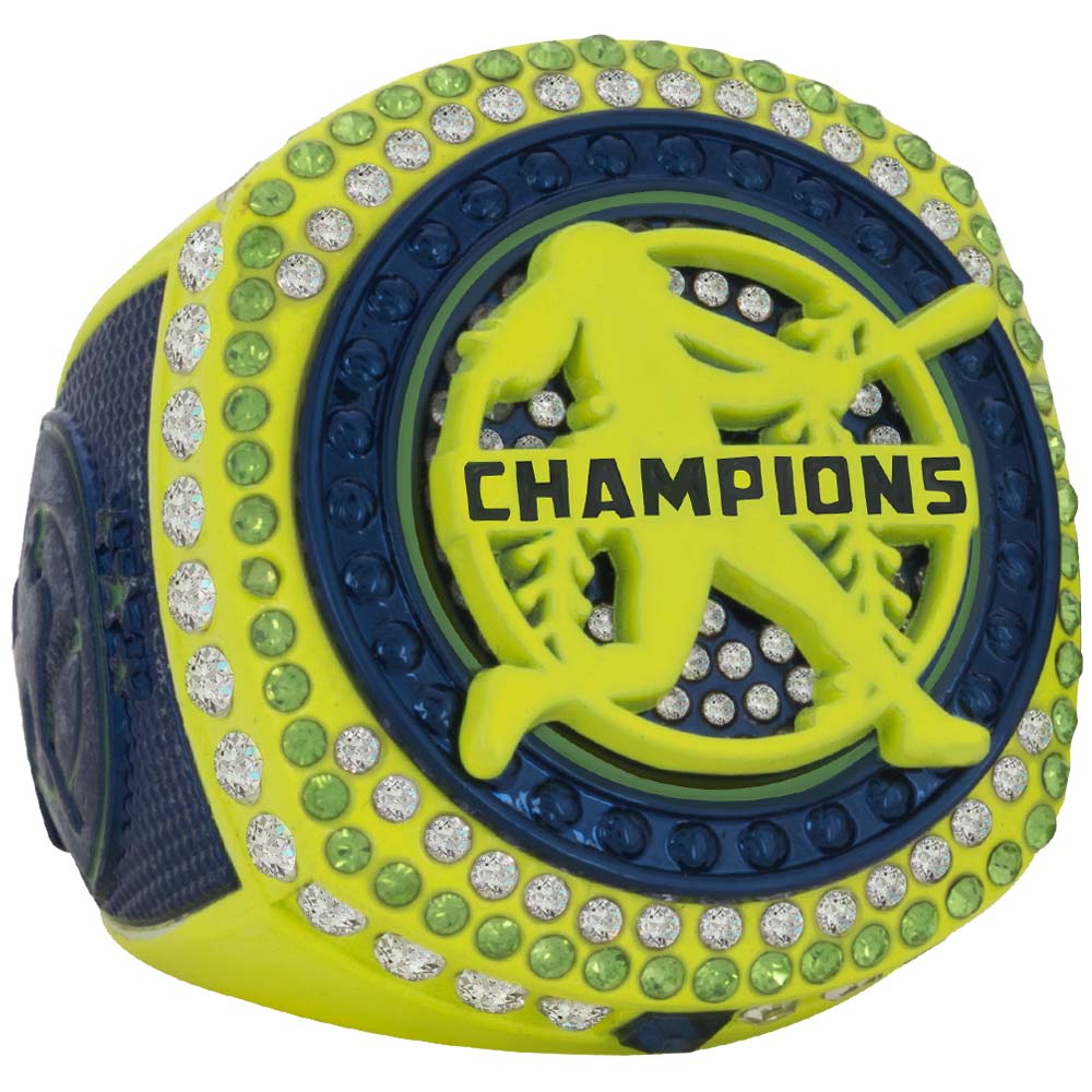 Fastpitch Navy & Neon Yellow Rings