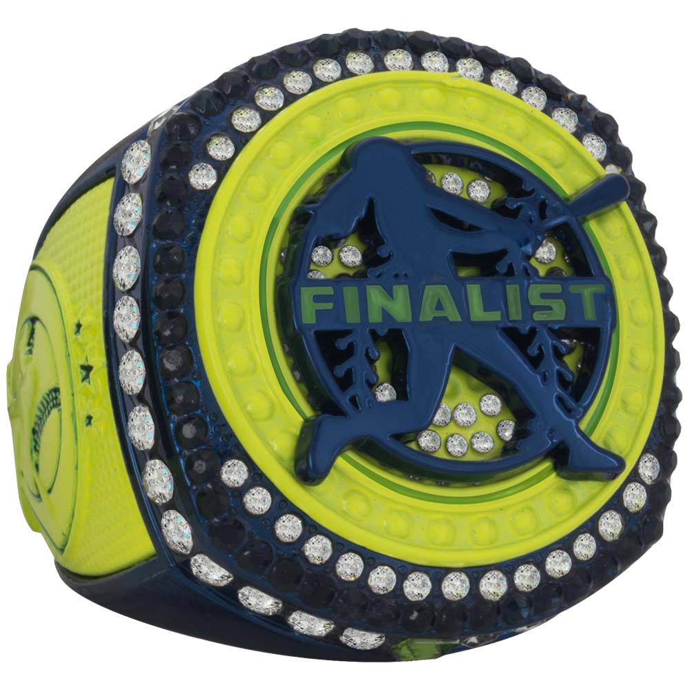 Fastpitch Navy & Neon Yellow Rings