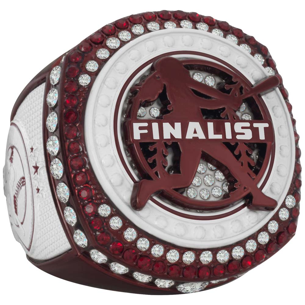 Fastpitch Crimson & White Rings
