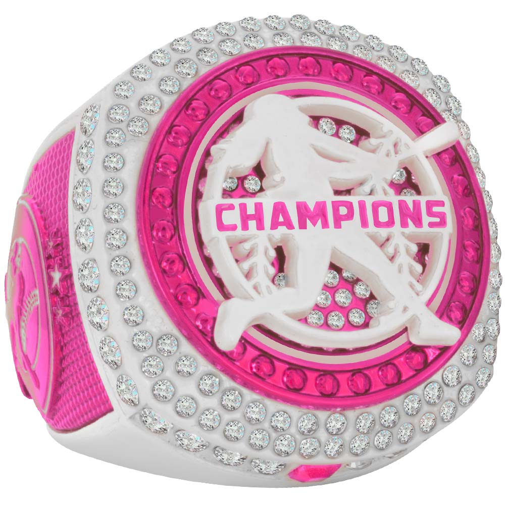 Fastpitch Pink & White Rings