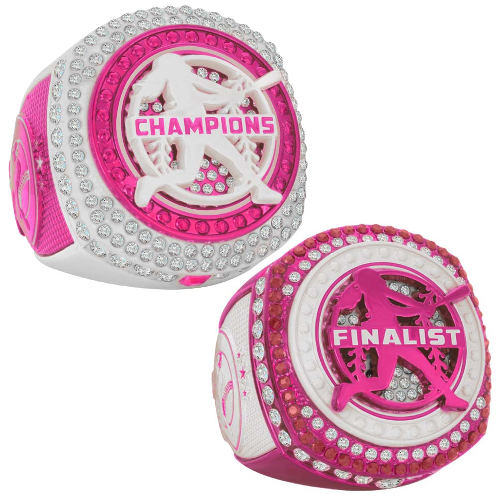 Fastpitch Pink & White Rings