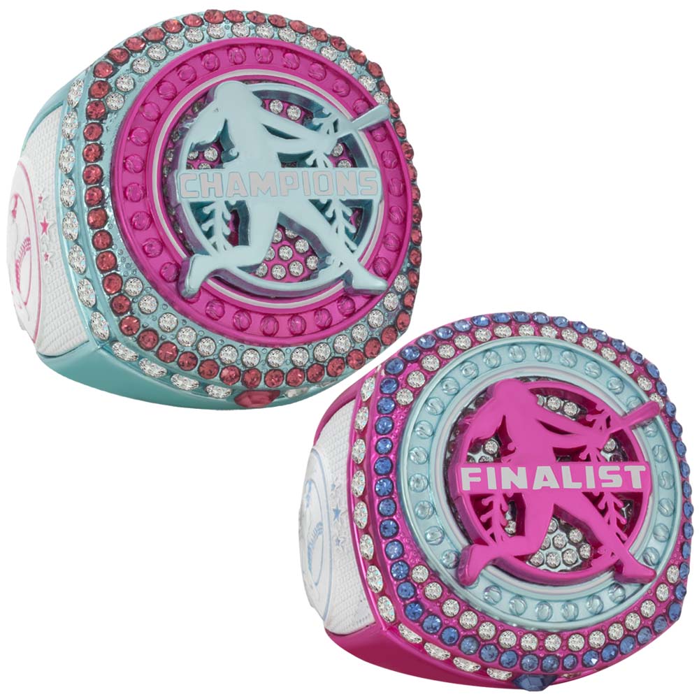 Fastpitch White/Pink/Light Blue Rings (Ice Cream Theme)