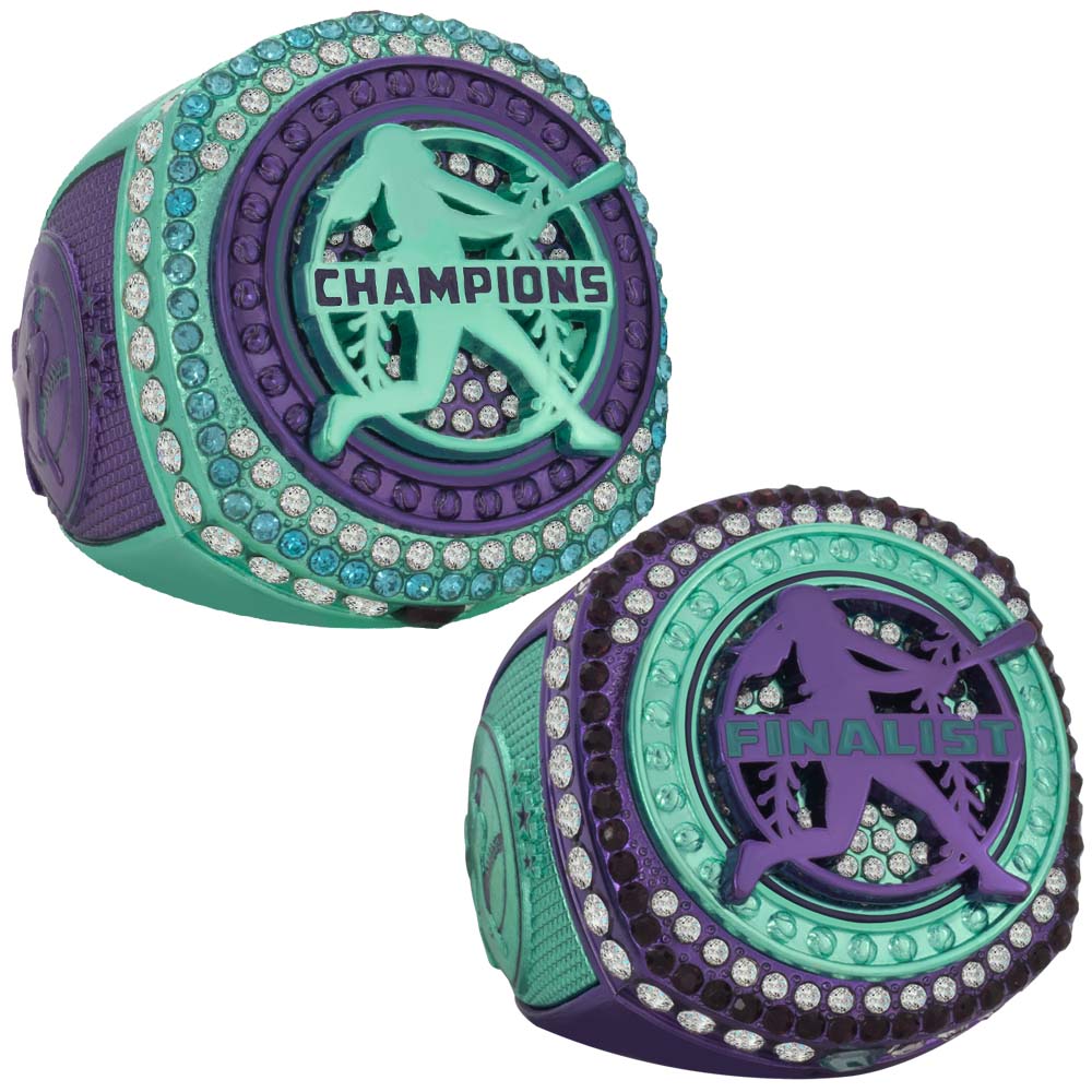 Fastpitch Teal & Purple Rings