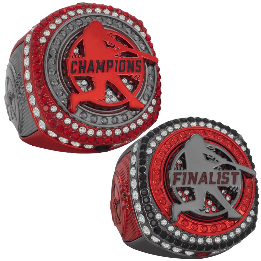 Baseball Black & Red Rings