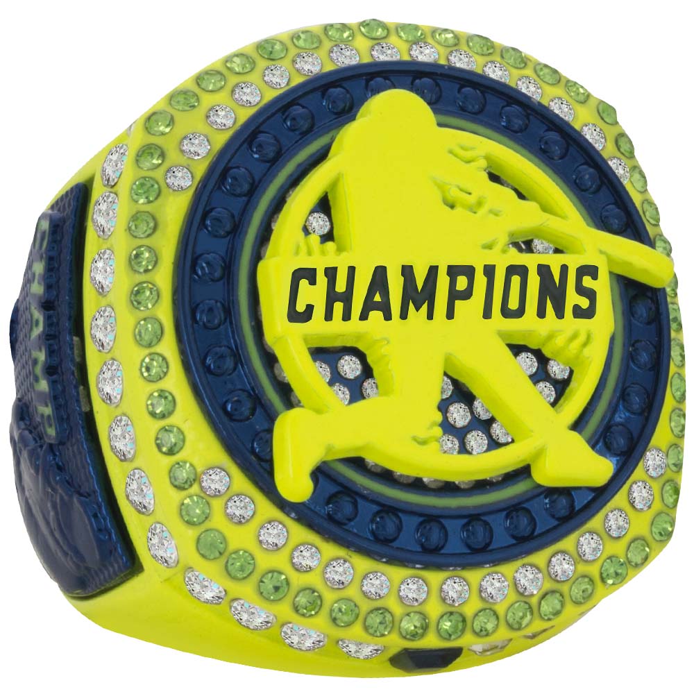 Baseball Navy & Neon Yellow Rings