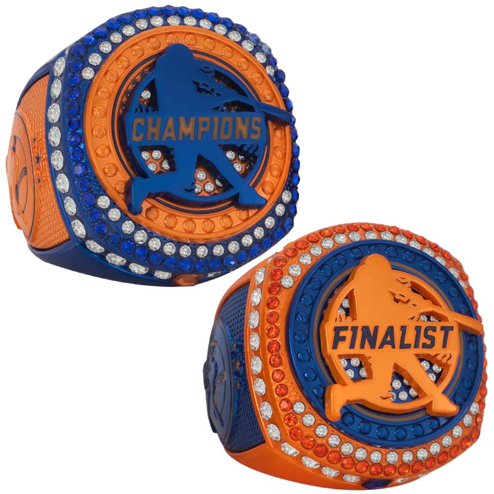Baseball Blue & Orange Rings