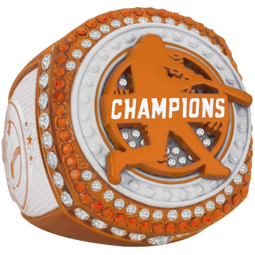 Baseball Burnt Orange & White Rings