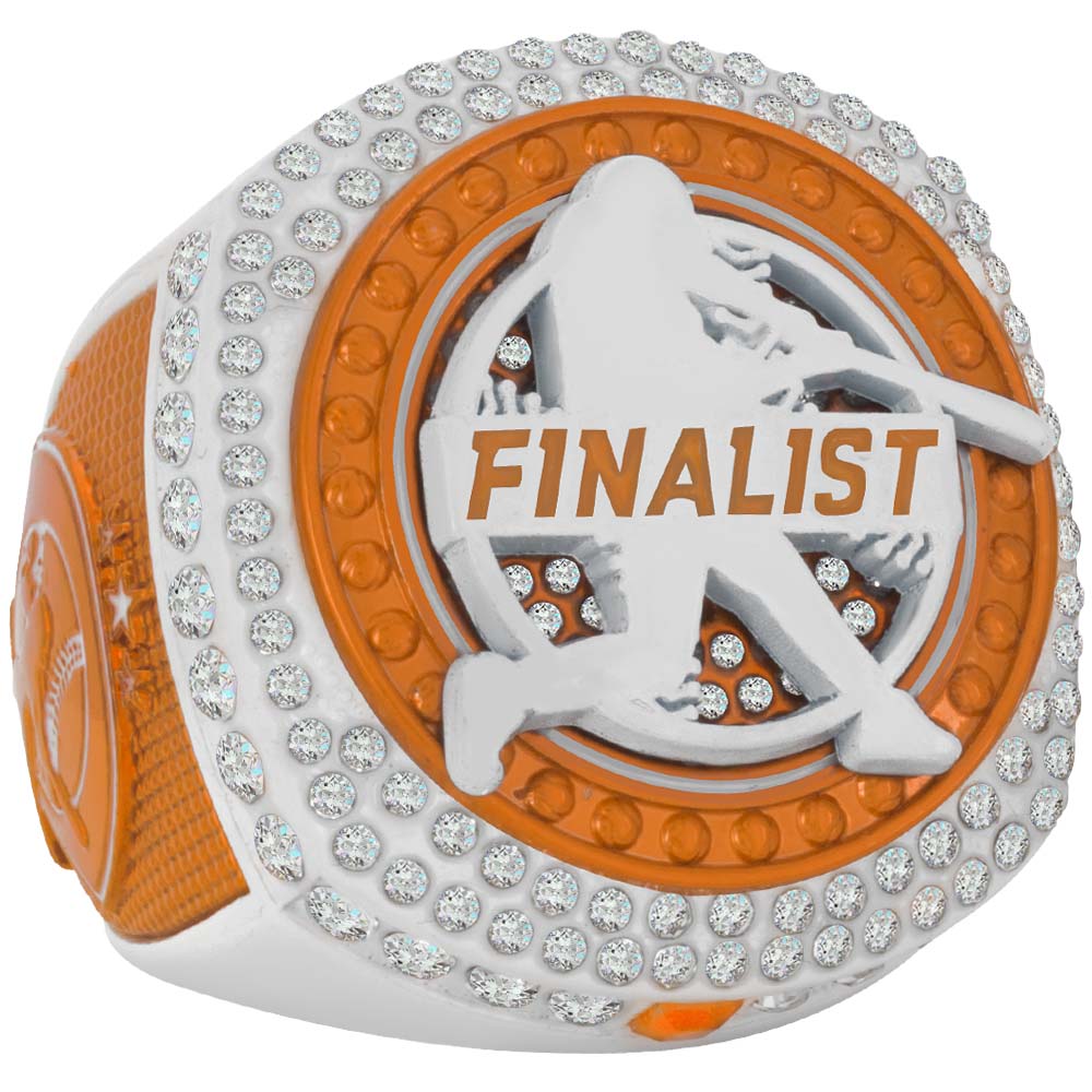Baseball Burnt Orange & White Rings
