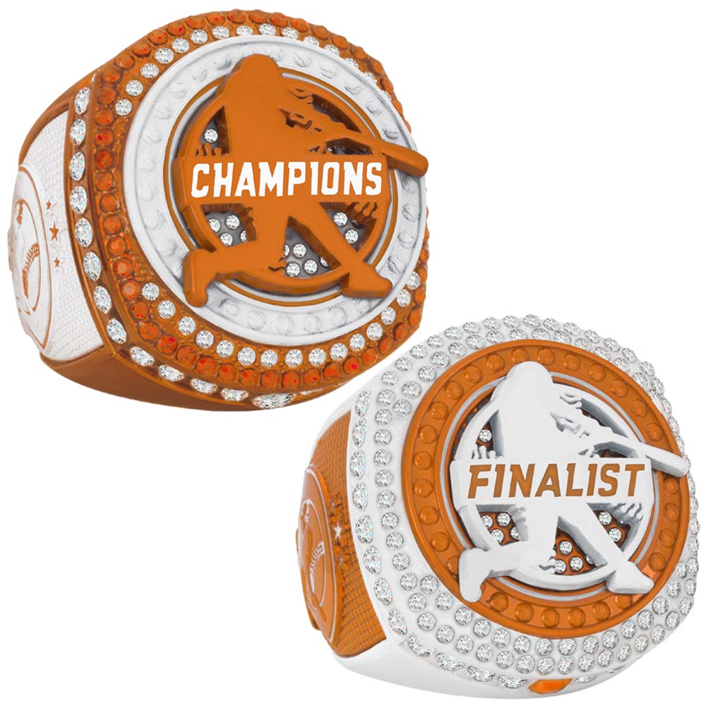 Baseball Burnt Orange & White Rings