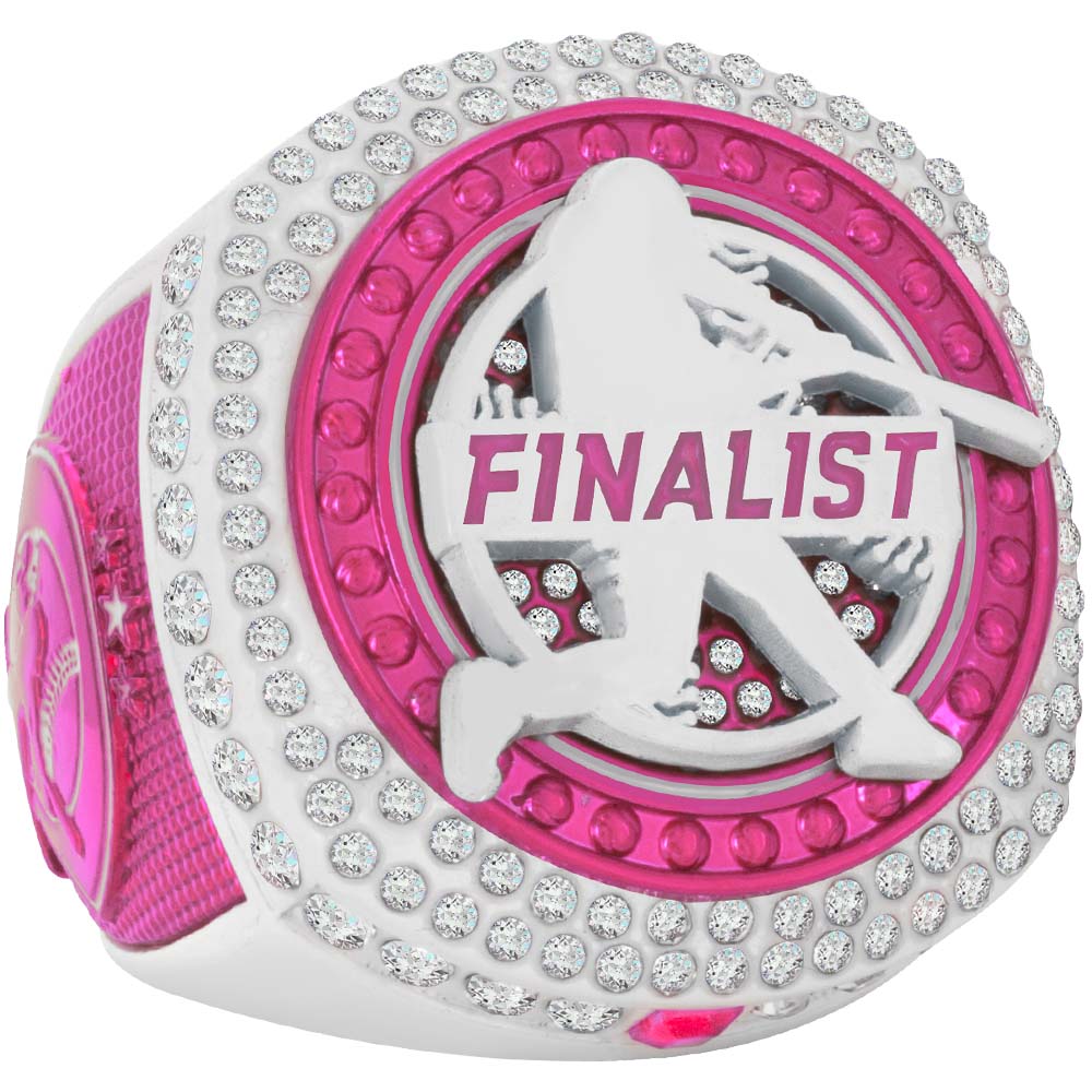 Baseball Pink & White Rings