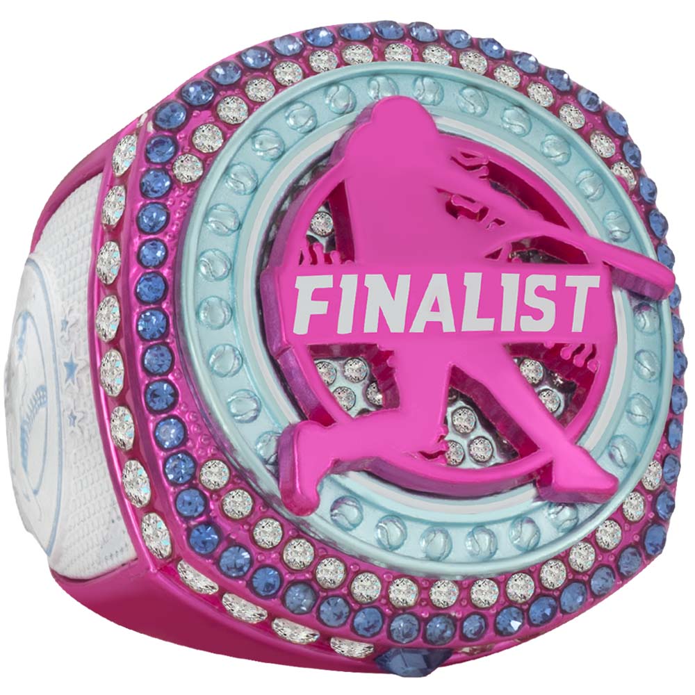 Baseball White, Pink & Blue Rings