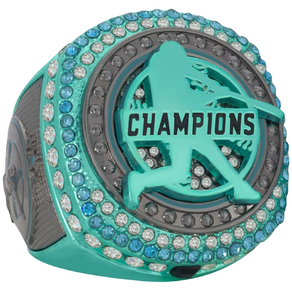 Baseball Teal & Black Rings
