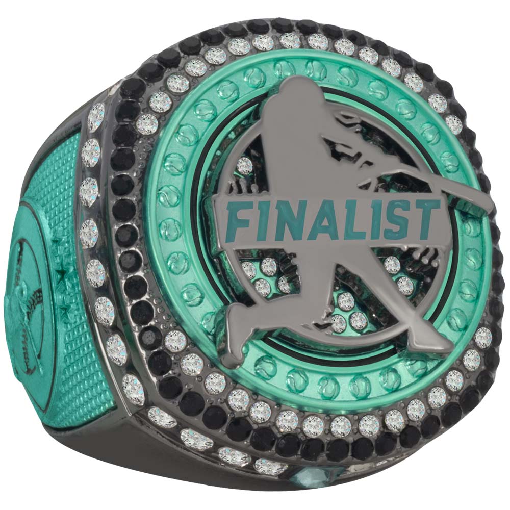 Baseball Teal & Black Rings