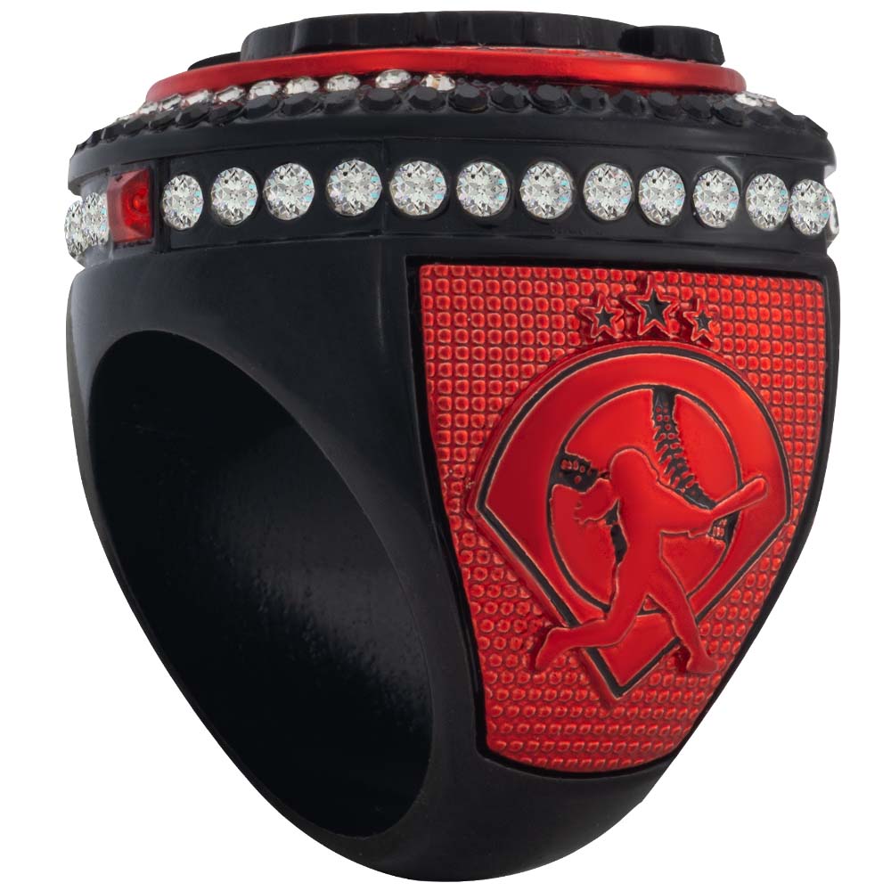 Fastpitch Black & Red Rings