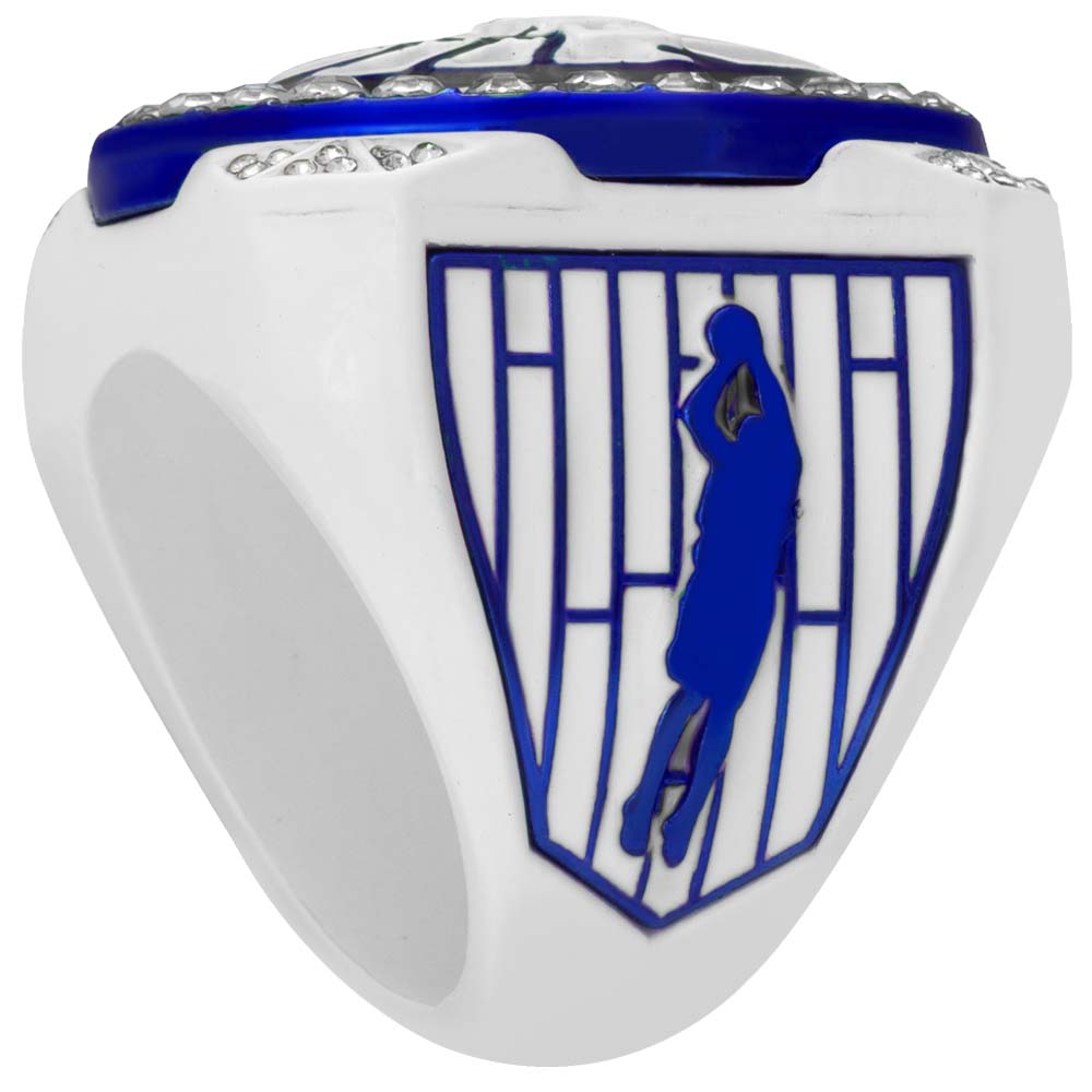 Blue & White Basketball Rings