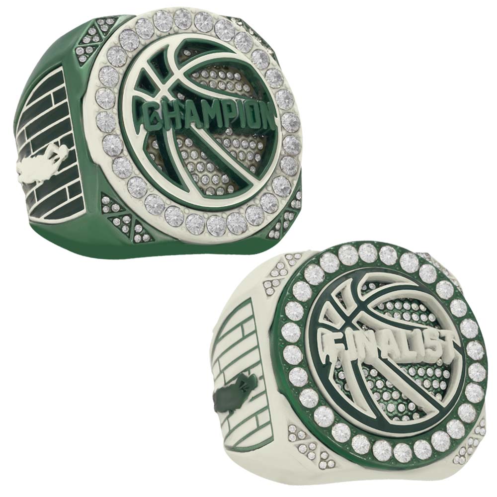 Green & Cream Basketball Rings