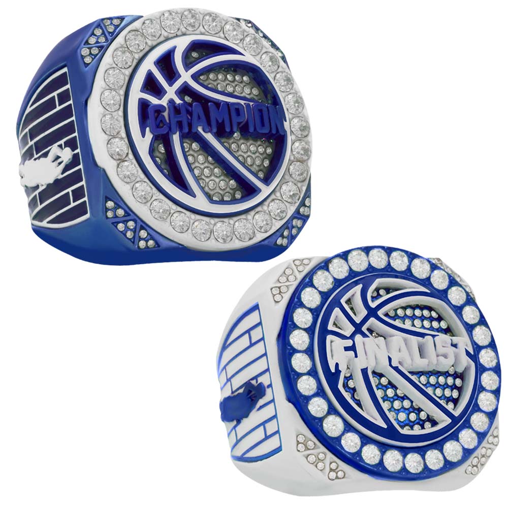 Blue & White Basketball Rings