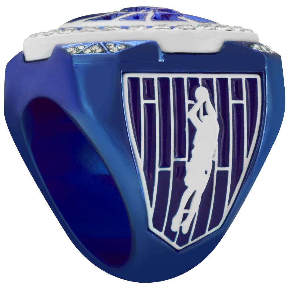 Blue & White Basketball Rings