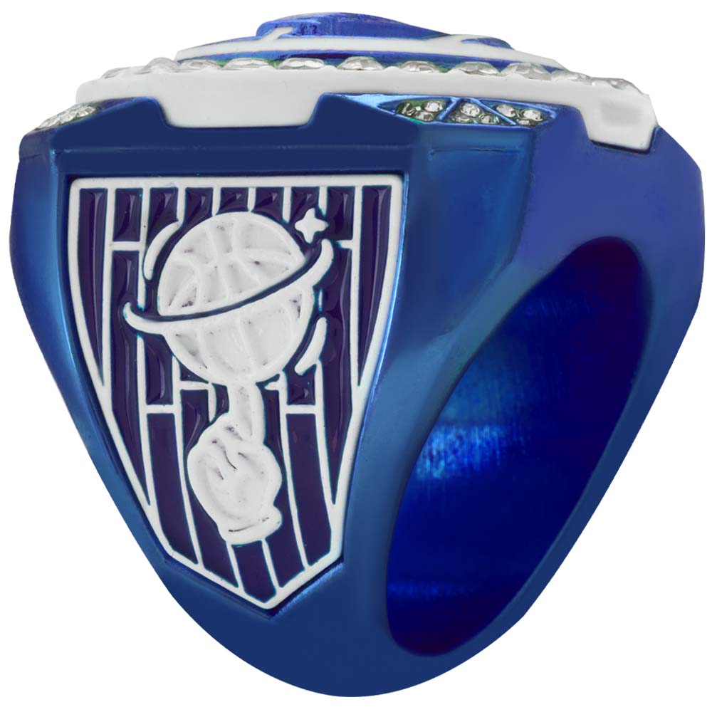 Blue & White Basketball Rings