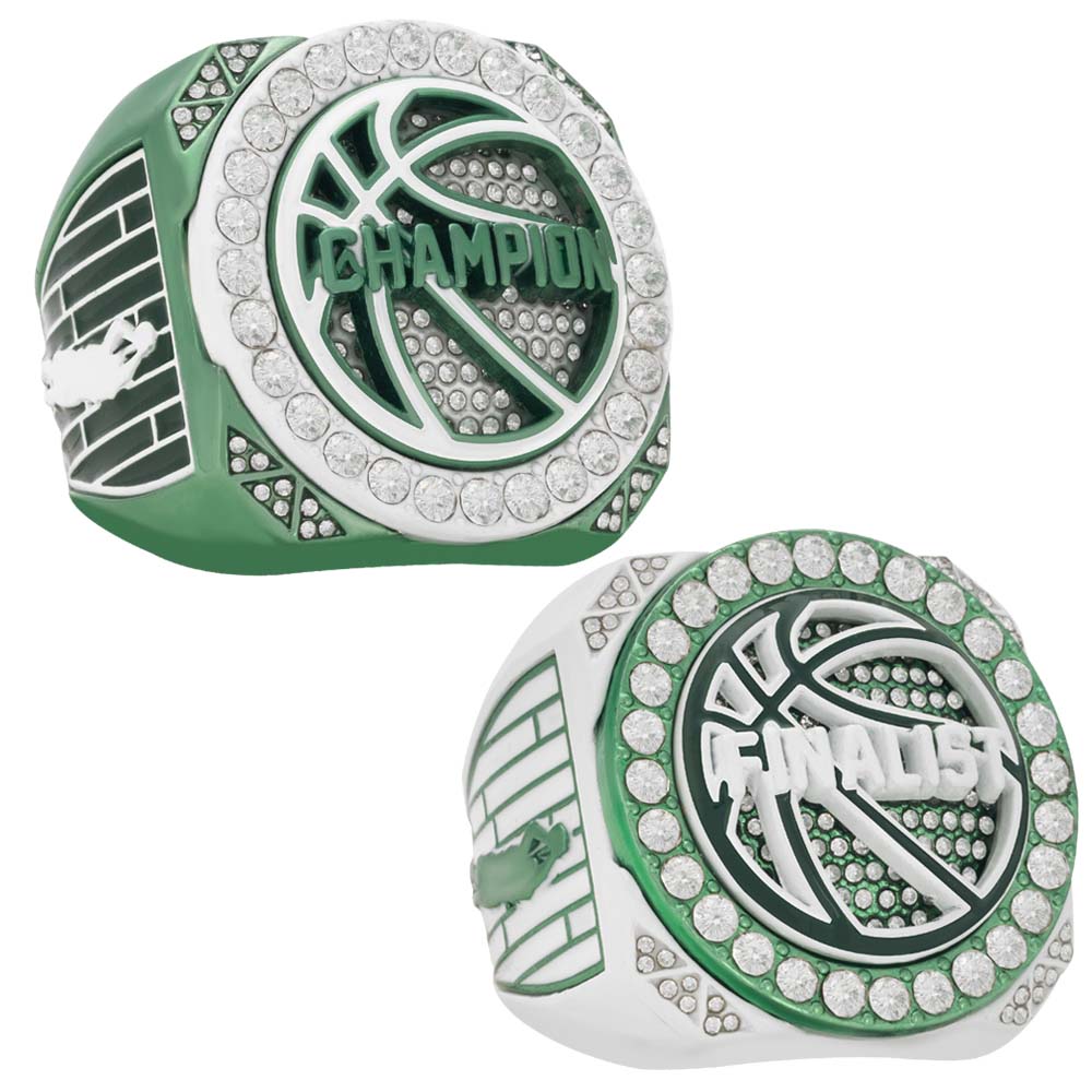Green & White Basketball Rings