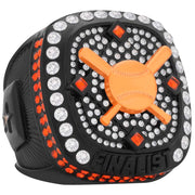 Black & Orange Crossed Bat Style Ring