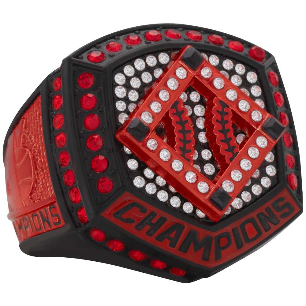 Black & Red Plate Style Ring